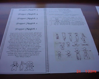 Beautifully Ilustrated Voodoo/Poppet Doll Book of Shadow Pages (Over 20 Pages) (Read Descripton) (Instant Download)