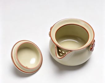 Yellow Ru Kiln Plum Blossom Teapot, Single Ceramic Tea Pot, Traditional Chinese Teaware, Gift for Him, Unique Handmade Tea Gifts