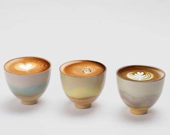 Japanese Handheld Coffee Cup Ceramic Tea Mug Minimalist Japanese Porcelain Cup Gift for Coffee Lovers Mom Birthday Present Unique Drinkware