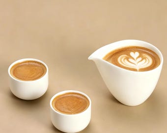 Vintage Coffee Latte Cup Set, Retro Ceramic Espresso Cups, Perfect Gift for Mom, Mother's Day Gift, Home Coffee Bar Accessories