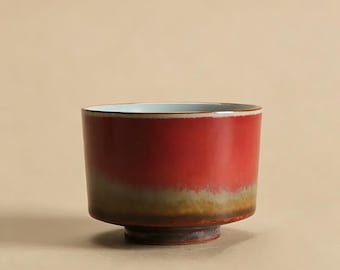 Kinesisk ugnseldad keramiktekopp, Gongfu-teprovningskopp, handgjort porslin, skållningsskyddande design, unik present till teälskare och chefer