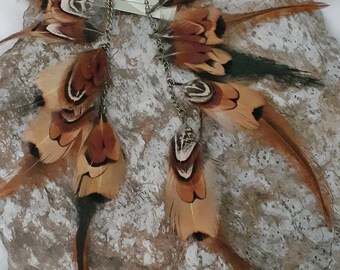 Pheasant Feathers Earrings ~ Bohemian Earrings ~ Trendy Boho Earrings ~ bohemian aesthetic