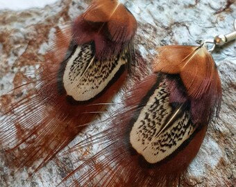 Pheasant Feathers Earrings ~ Bohemian Fashion Feather Earrings - Made to Order