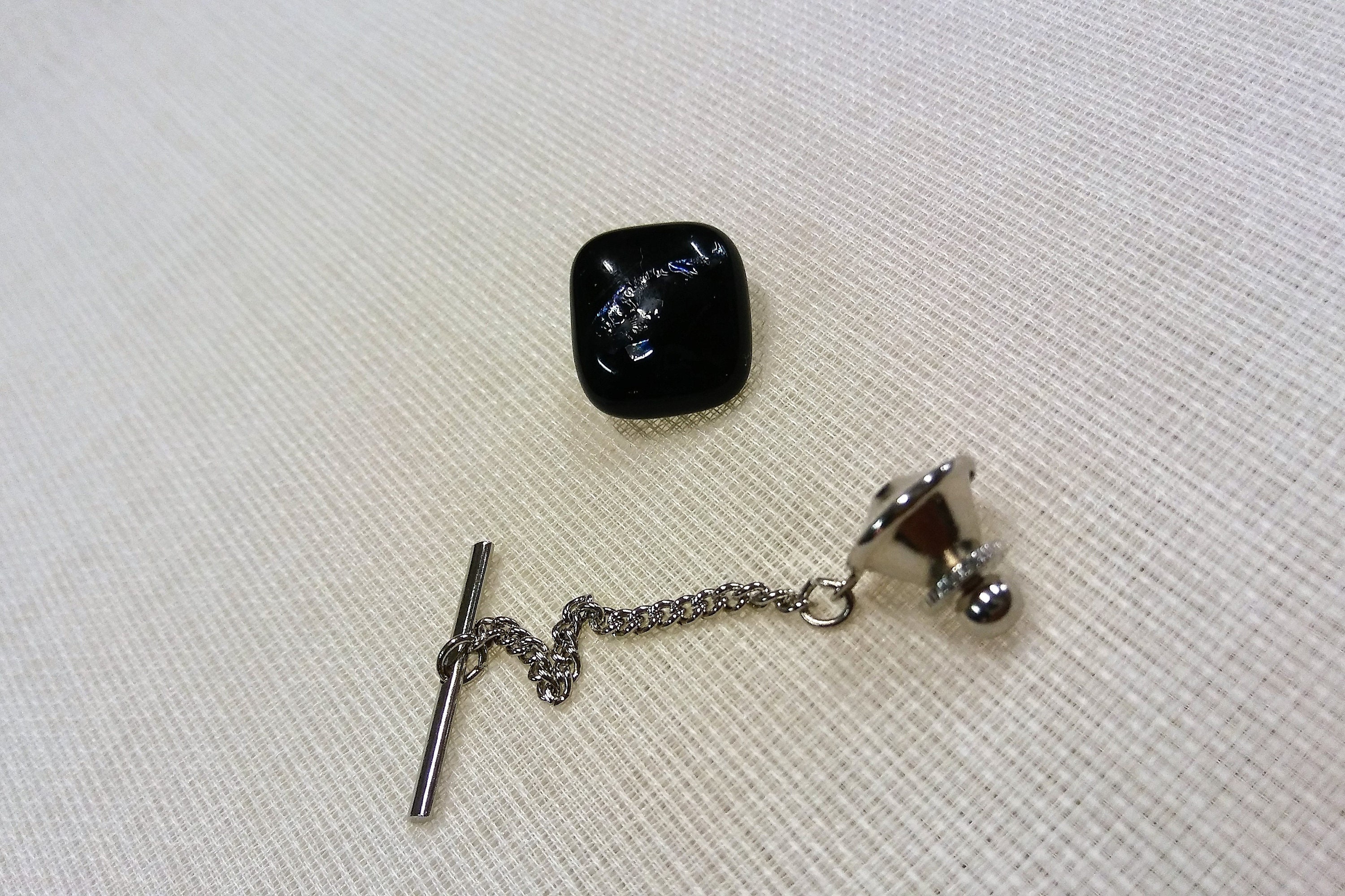 Men's Tie Pin Groomsmen Proposal Gift for Men Tux Accessory Black Tie