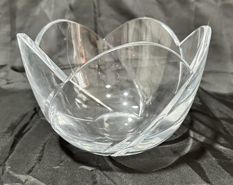 Heavy Mikasa Crystal Tulip Swirl Bowl - 8" Centerpiece - Vintage West Germany