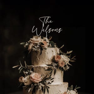 Custom Cake Topper for Wedding, Gold Wedding Cake Topper, Custom Name Cake Toppers, Rustic Wedding Decor, Anniversary Cake Topper Silver