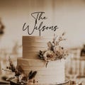 Custom Cake Topper for Wedding, Gold Wedding Cake Topper, Custom Name Cake Toppers, Rustic Wedding Decor, Anniversary Cake Topper