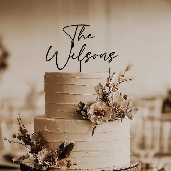 Custom Cake Topper for Wedding, Gold Wedding Cake Topper, Custom Name Cake Toppers, Rustic Wedding Decor, Anniversary Cake Topper