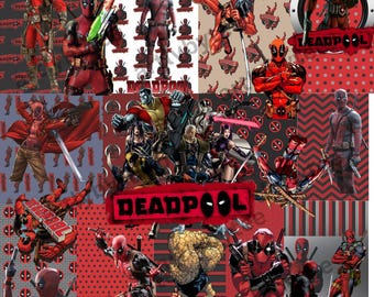 Deadpool Comic Digital Paper Kit, Superhero Fan Art Backgrounds (Digital Download)