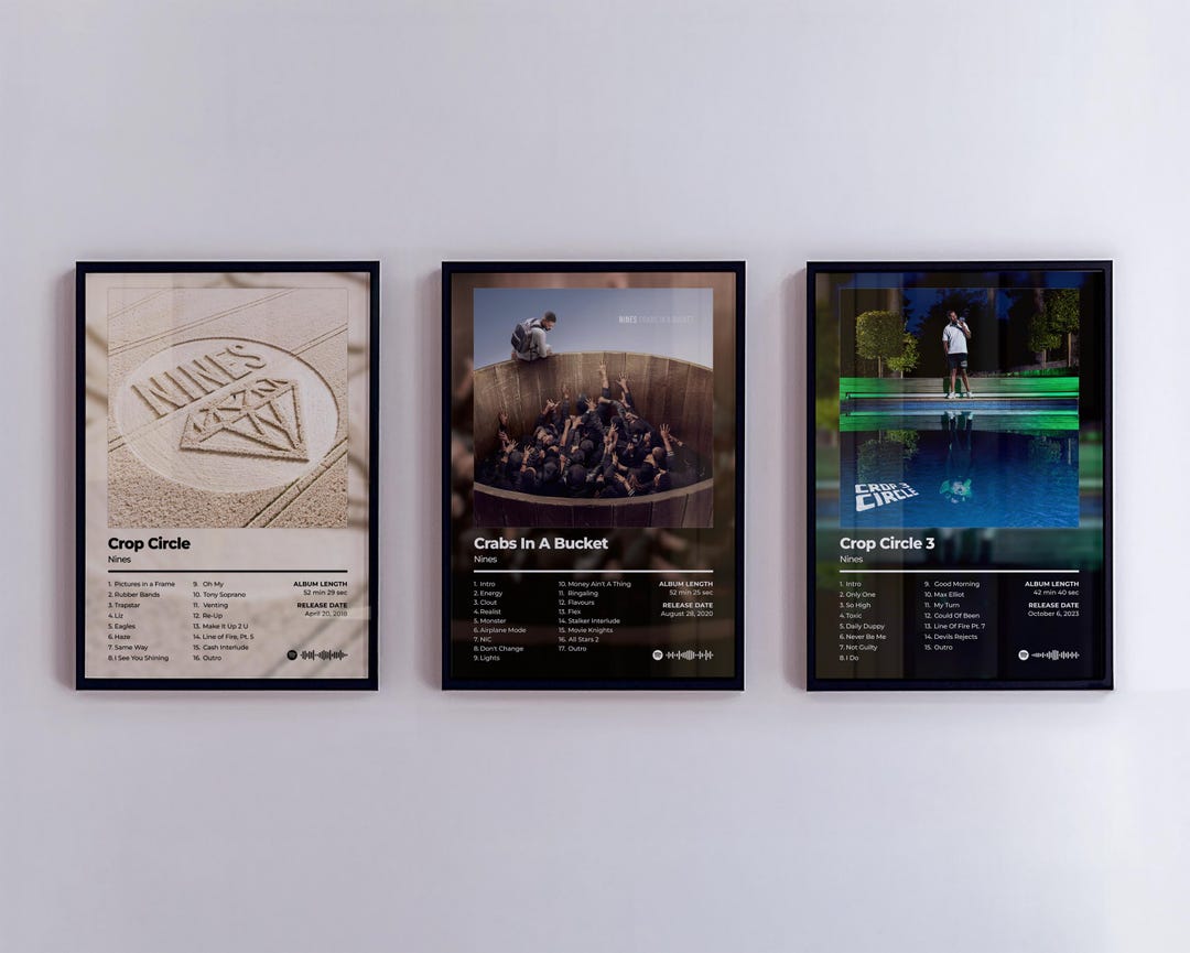 Nines X3 Album Poster Bundle – Minimal Digital Prints – Modern Music ...