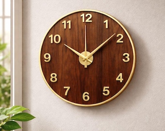 Orologio in vetro astratto – Decorazione da parete rotonda minimalista, stampata a mano, decorazione unica
