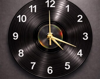 Groovy Vinyl Record Glass Clock | Music Lover Wall Art | Retro Sound Aesthetic Home Decor