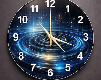 Digital Wave Glass Art Clock | Abstract Stream Ripple Decor for Modern Tech Homes, Unique Programmer Gift