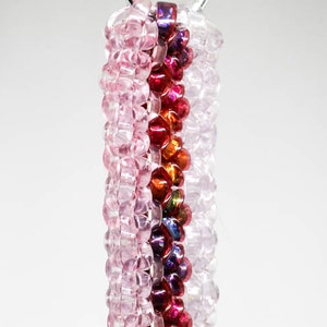 2.5&quot; Lanyard Keychain - 1x3 Zigzag - Metallic Rainbow Color Shift, Clear