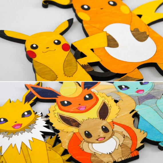 Pokemon Lets Go Wooden Laser Cut Wall Art
