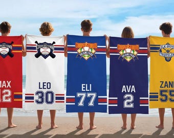 Personalized Sport Team Beach Towel, Custom Name Swim Towel, Coach Gift