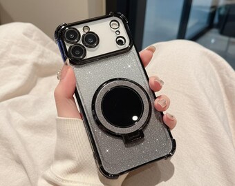 Starry Sky Glitter iPhone Case – Shockproof TPU Bumper with Mirror & Ring Holder iPhone