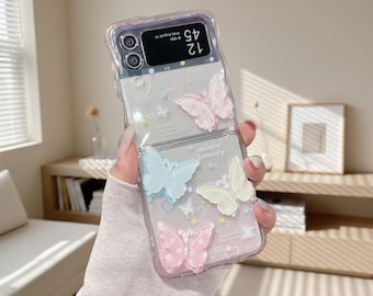 Samsung Galaxy Z Flip 6 3D Butterfly Case Color Wavy Frame