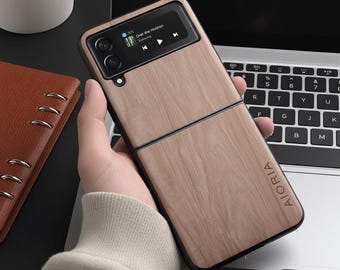 Samsung Galaxy Z Flip 3/4/5/6/7 PU Leather Case – Stylish Half-Wrapped Design, Durable