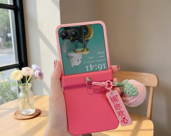 Gradient Pink Phone Case Motorola Razr 50/70 Ultra, Peach Charm Cover