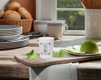 Ilustracja świecy tarota „Kochanka” w kieliszku | Okultystyczny projekt karty tarota