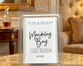 Mandalay Bay Hotel Wax Melt, Hand Poured Soy, 2.5oz Hotel Scents