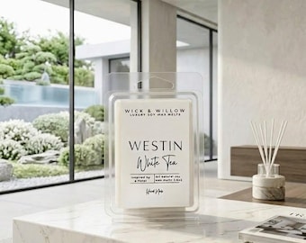 Westin-White Tea Scent Wax Melt, Hand Poured Soy, 2.5oz Hotel Scents