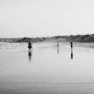 Long Sands Beach, York, Maine, New England, Nature, Ocean, Black and White, B&W, Photo, Home Decor, Wall Decor, Shop Small, Holiday, Gift