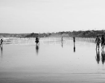 Long Sands Beach, York, Maine, New England, Nature, Ocean, Black and White, B&W, Photo, Home Decor, Wall Decor, Shop Small, Holiday, Gift