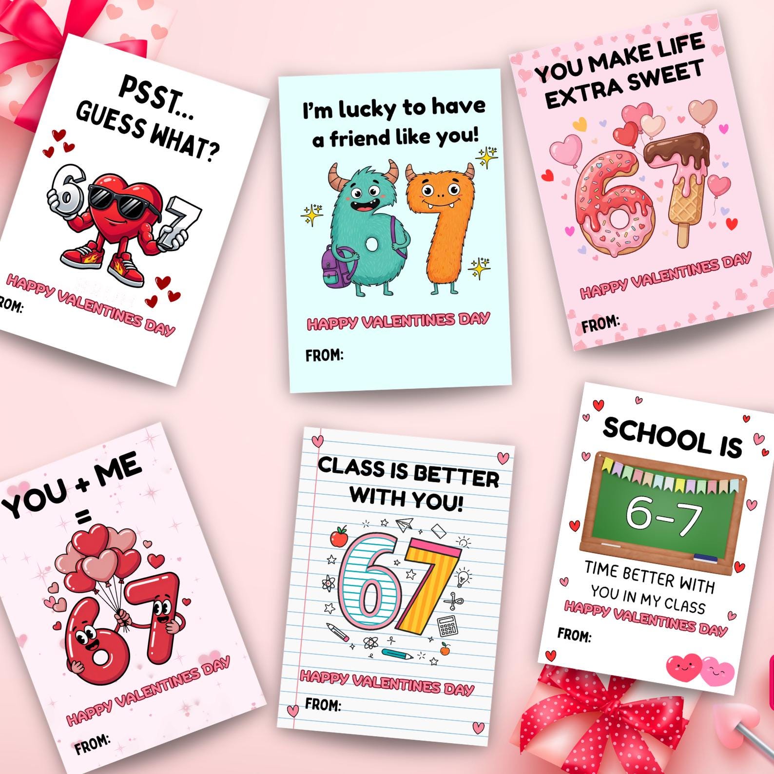 67 Valentine's Day Cards for Kids | Funny Classroom Valentines | Six ...