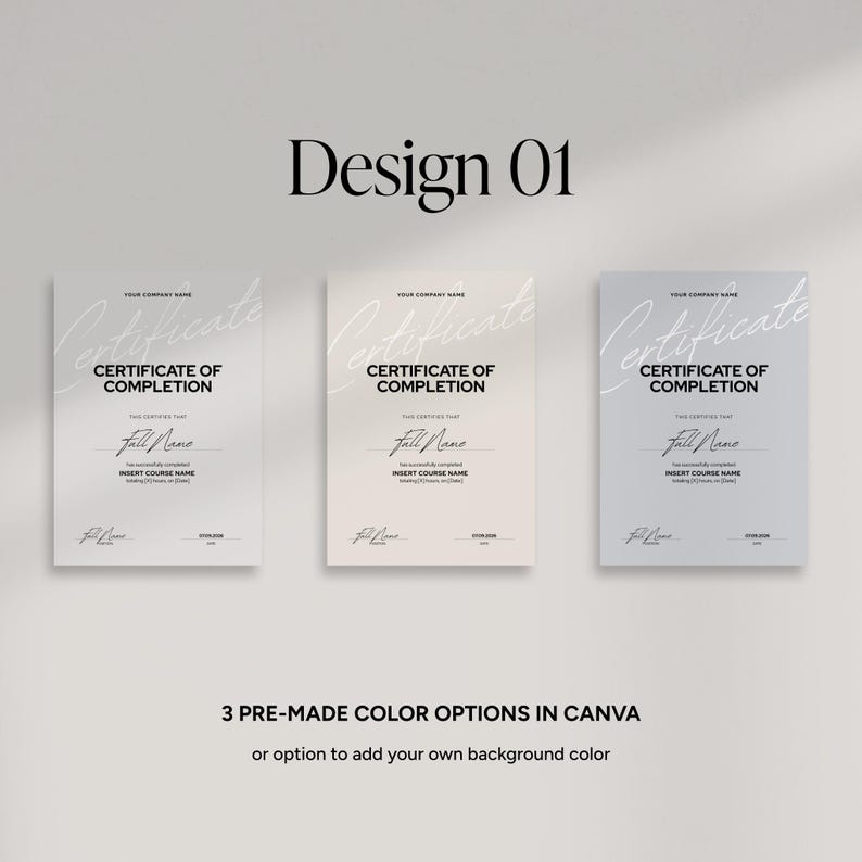 Certificate of Completion Template Editable Canva A4 Printable ...