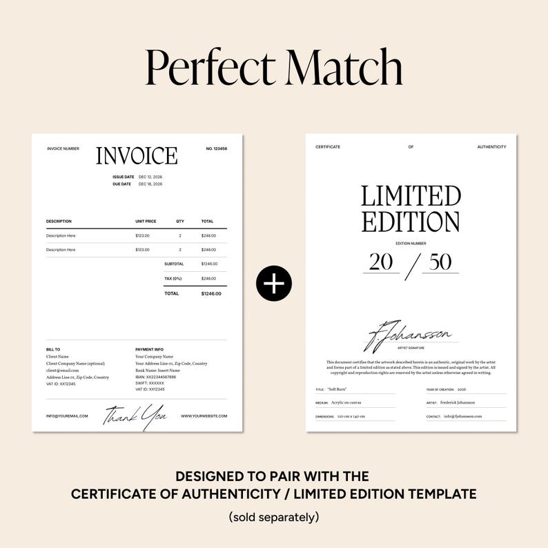 Invoice Signature Sample Invoice Template Editable Canva A4 for Small Business Freelancers ...
