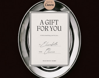Editable Gift Voucher Template – Custom Gift Certificate for Photographers Artists Creative Business Canva
