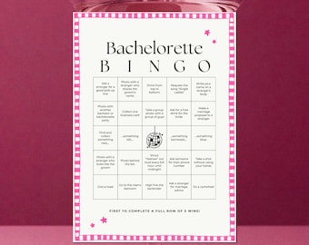 Bachelorette Bingo Card, Hen Party Game, Editable Canva Template, Girls Night Out Game, Instant Download, Printable Bachelorette Game