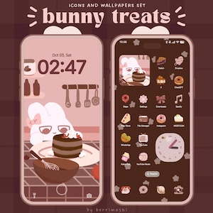 Bunny Treats - Cakes and Sweets | hand-drawn Icons and Wallpapers
