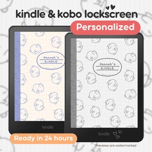 Notebook Cover Bunnies Custom Personalized Lock Screen Screensaver for Kindle & Kobo, Cozy E-Reader Wallpaper