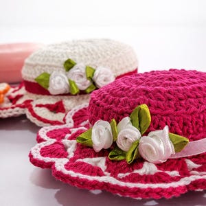 Crochet Hat Soap Holder Pattern PDF, Floral Soap Holder, Cute Bathroom Decor, Beginner Friendly Crochet Pattern, Instant Download