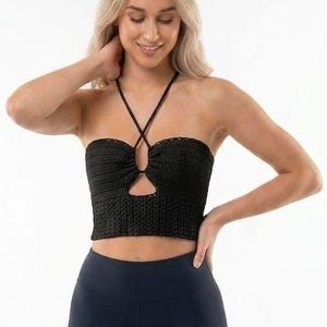 Crochet Crop Top Pattern | PDF Digital Download | Keyhole Halter Bralette & Button Back Top | Boho Summer Festival Clothing | Intermediate