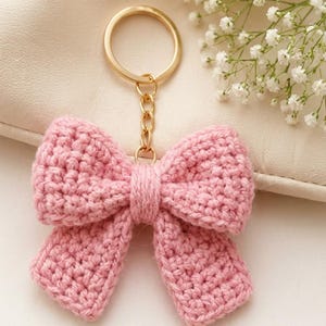 Crochet Bow Keychain Pattern, Cute Bow Bag Charm Crochet Pattern, Beginner Easy Crochet Bow Tutorial, Small Gift Idea, DIY Keychain PDF