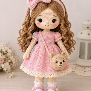 Mönster för amigurumi-dockor i PDF-format | Handledning för söt virkad docka | Engelska | Direkt nedladdning | Mönster för gör-det-själv-mjukisleksaker