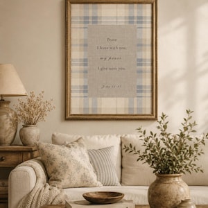 John 14:27 Peace Scripture Print | Vintage Christian Wall Art (Digital Download)