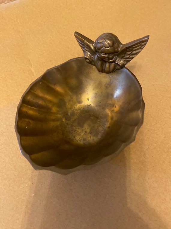 Solid brass cherub trinket dish - image 2