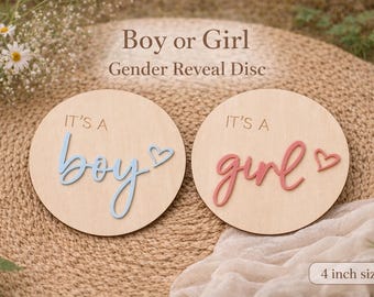 Gender Reveal Sign | It’s a Boy or Girl Announcement Disc