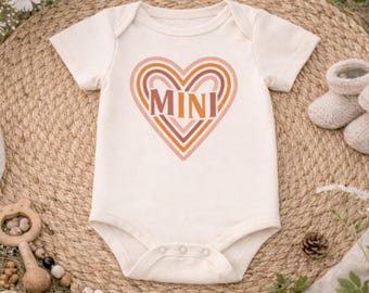 Retro Heart Baby Onesie | Boho Neutral Baby Outfit