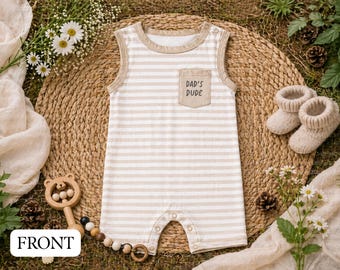 Dad’s Dude Baby Romper | Neutral Baby Boy Outfit