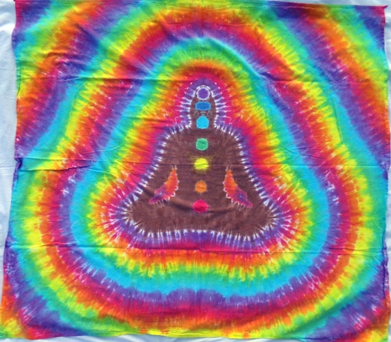 Rainbow Chakra Meditation Yoga Tie Dye Wall Tapestry - How To Make A Tie Dye Wall Tapestry
