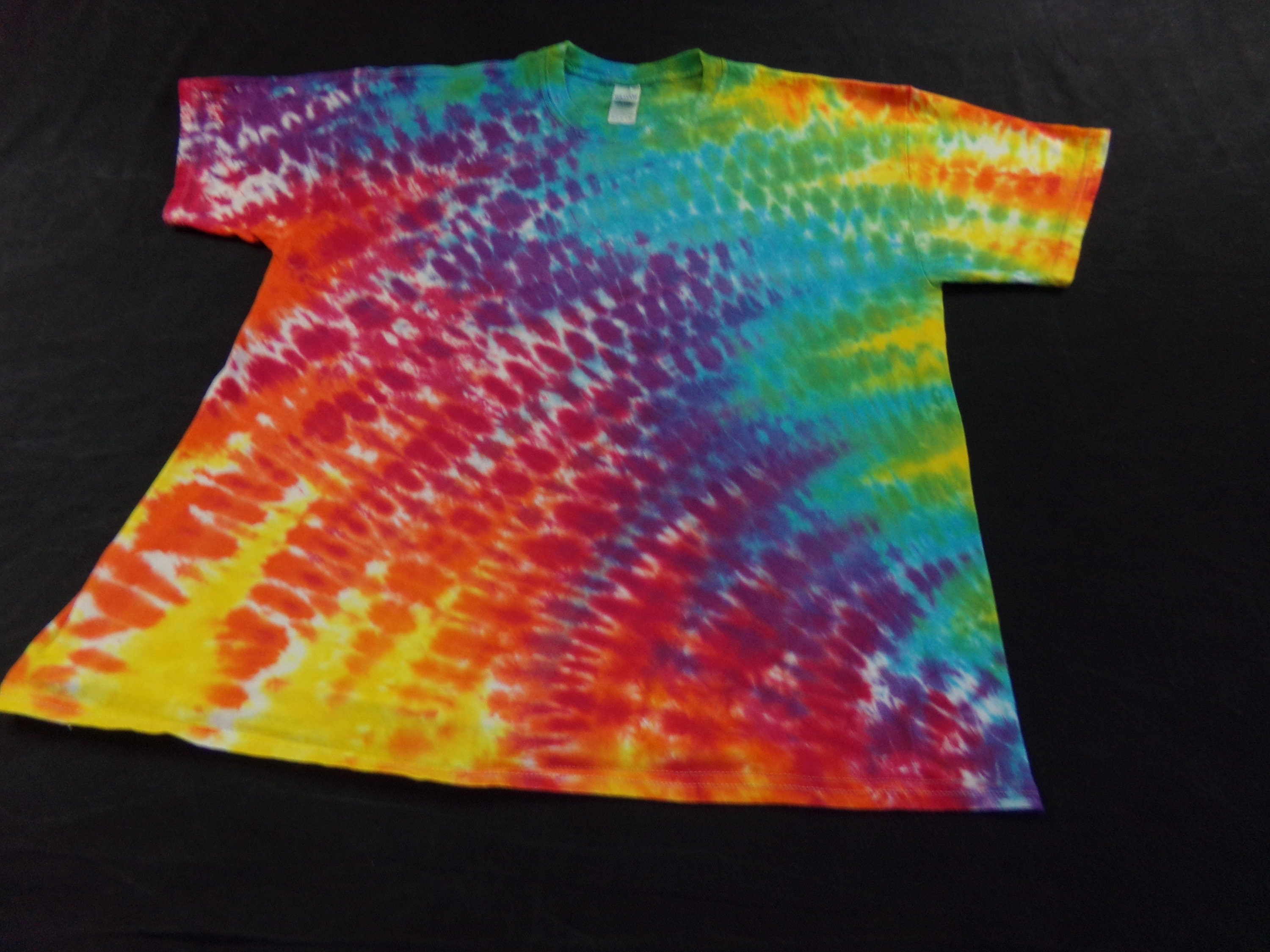 Rainbow Waves Zig Zag Ripples Tie Dye X-Large Shirt | Etsy