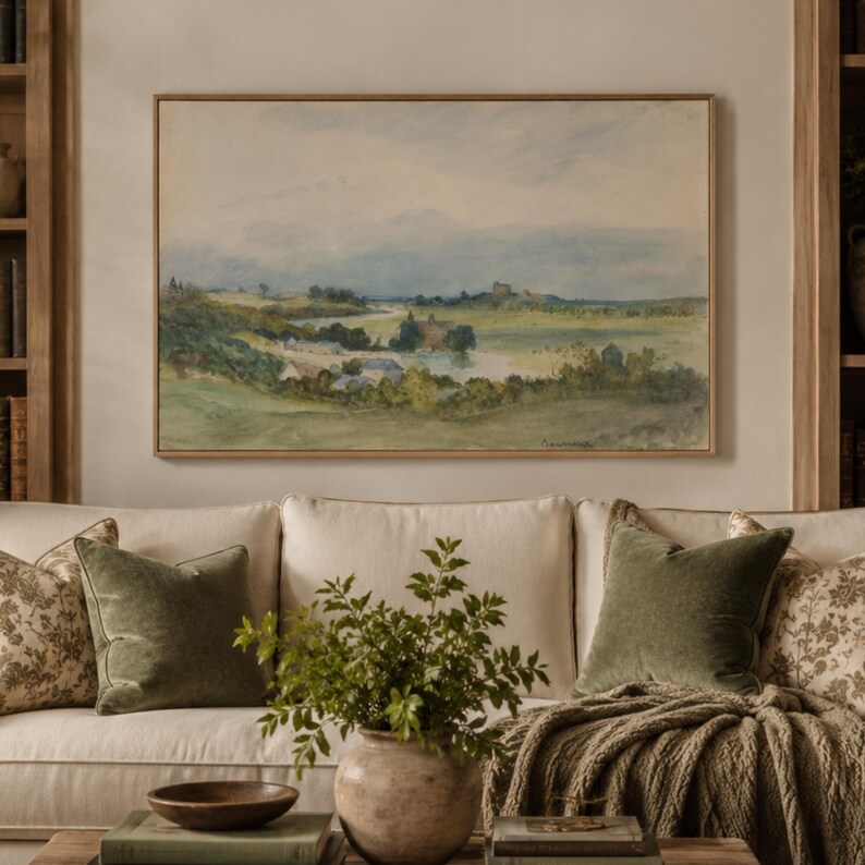 french countryside watercolor print