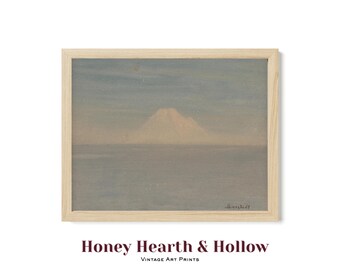 Vintage Mount Rainier landscape art print America mountain painting print Pacific northwest mountain artwork Snowy mountain fine art print