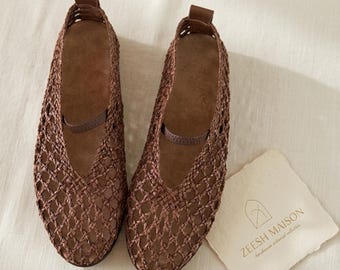 Woven Sheepskin Leather Fisherman Sandals Mary Jane Flat Summer Shoes